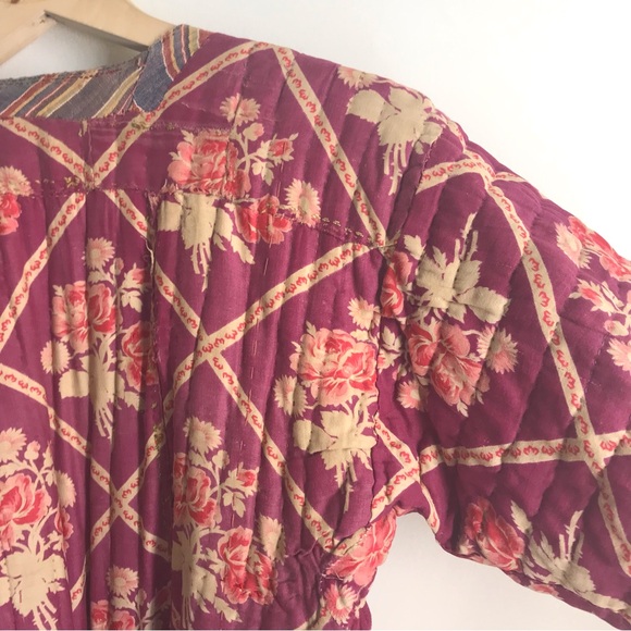 Vintage Afghan/Uzbek Silk Chapan Robe Patchwork Floral & Ikat | Collectors Piece - Picture 4 of 16